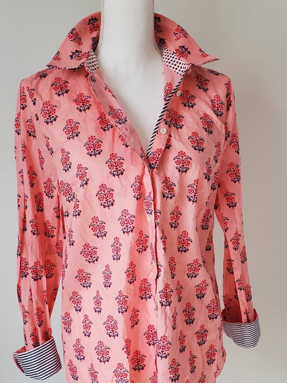 Talbots Button Up Blouse M Peach